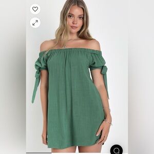 Off the shoulder linen dress